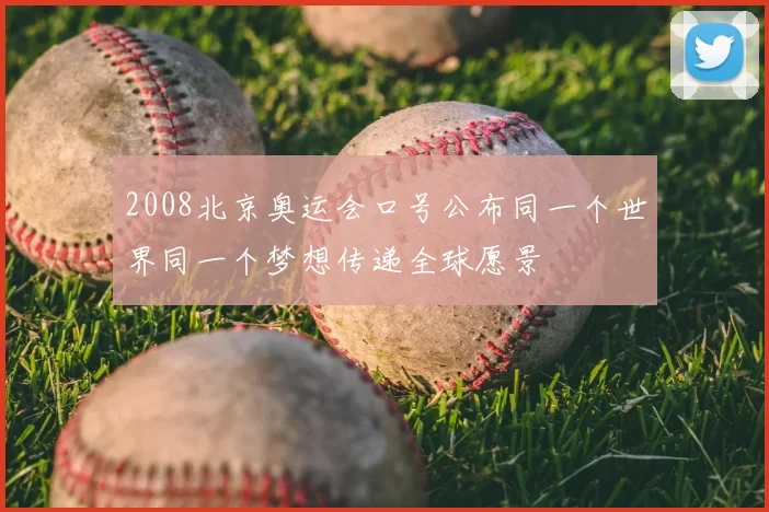 2008北京奥运会口号公布同一个世界同一个梦想传递全球愿景